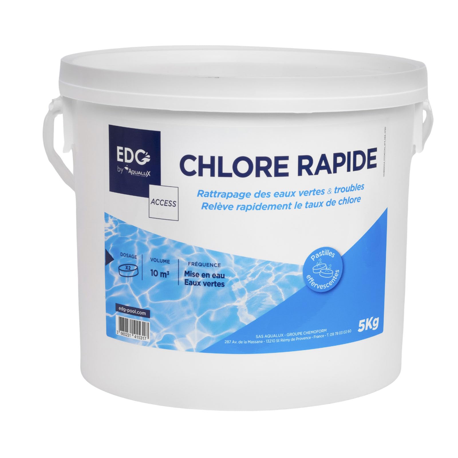 EDG Chlorine Choc Piscine Action Rapide Seau 5kg