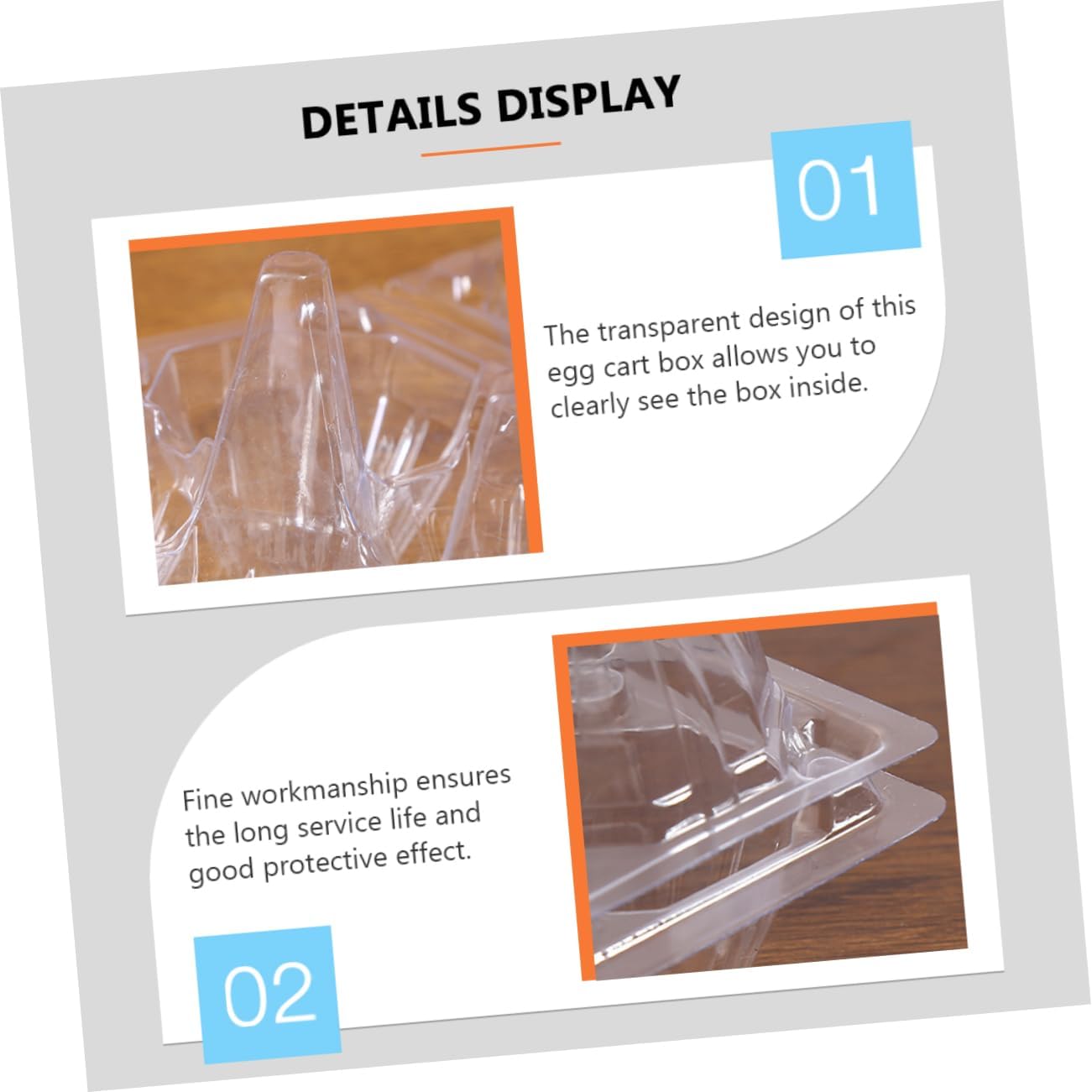 20Pcs Transparent Egg Holders Egg Storage Plates for Kitchen Home Organization Durable Pet Material for Refrigerator Restaurant Use