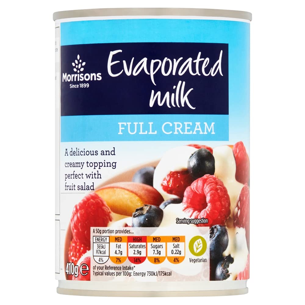 Buy Morrisons Evaporated Milk Full Cream 410 g x 12 Online at