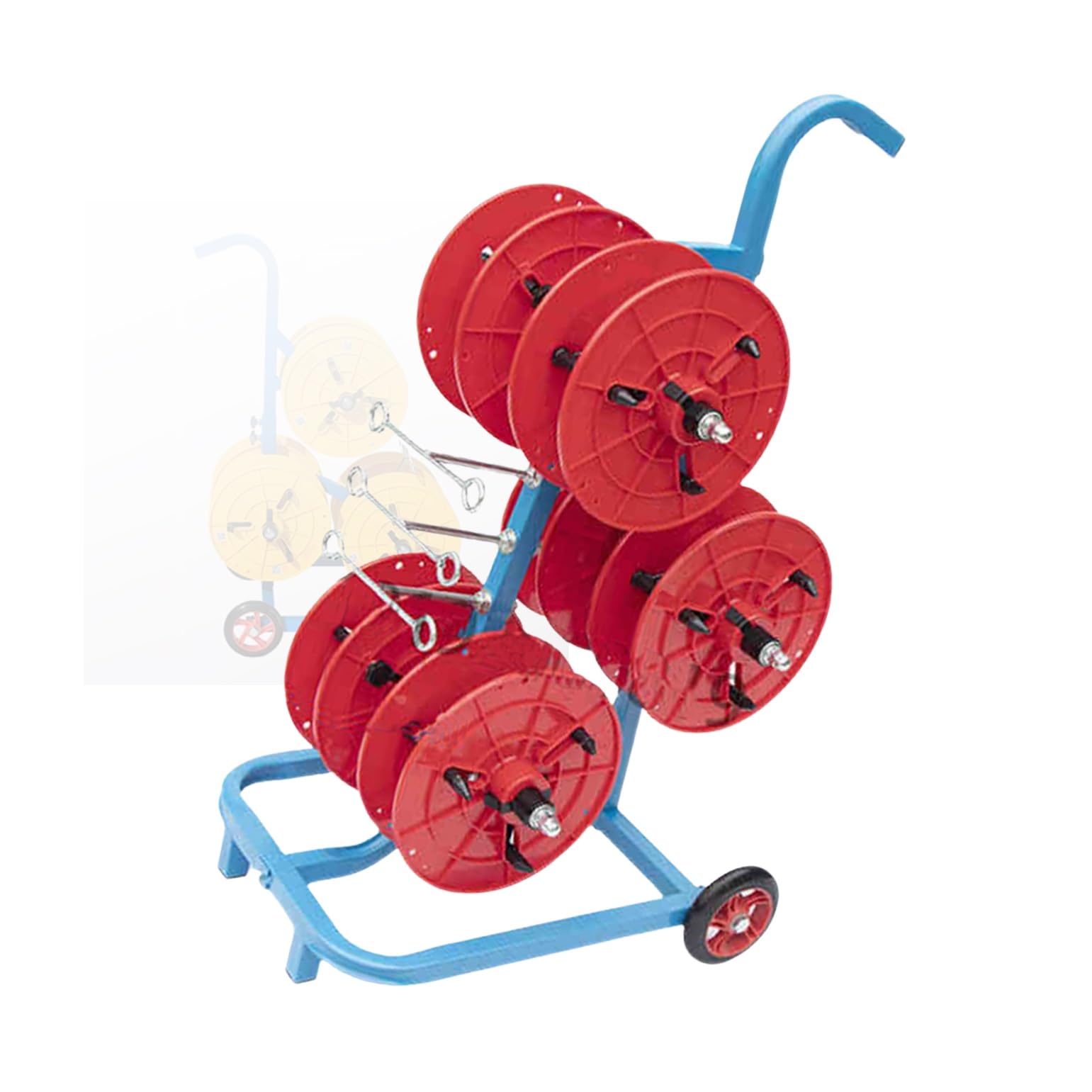 WDSOPK 3 Rods Wire Spool Rack,Multi Purpose Wire Dispenser Holds With Wheels,Heavy Duty Wire Spool Cart,Automotive Wiring Storage (Blue 3 Rods Wire)