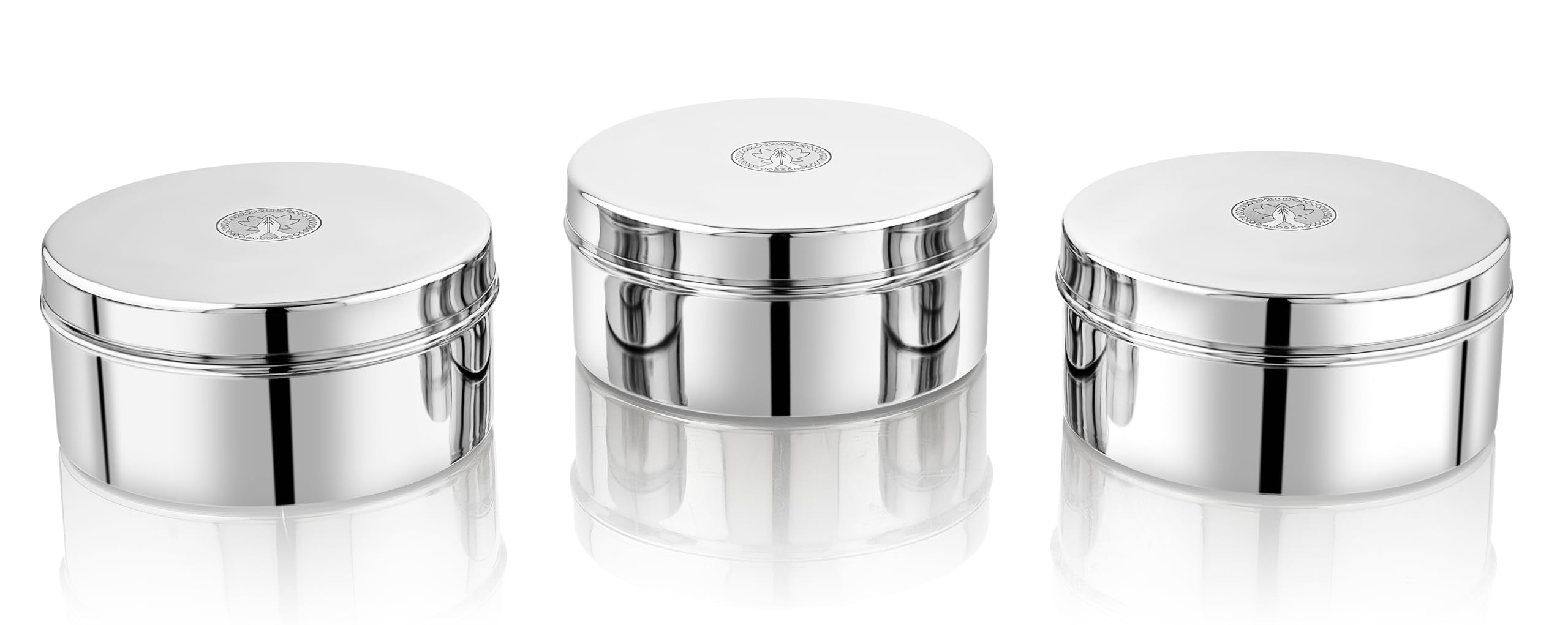 Ammantran Stainless Steel Round Papad Dabba/Puri, Roti, Khakhra Box/Multi Purpose Container, Including 2 Pcs (2650ML Each) (B0CXMGCTVL) Amazon Price History, Amazon Price Tracker