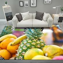Kunsen Alfombras Oficinas Moqueta Suelo Salón De Alfombras Amarillo Patrón De Fruta Simple El Suelo Se Puede Lavar con Agua 100X200Cm Alfombra Colores Amarillo
