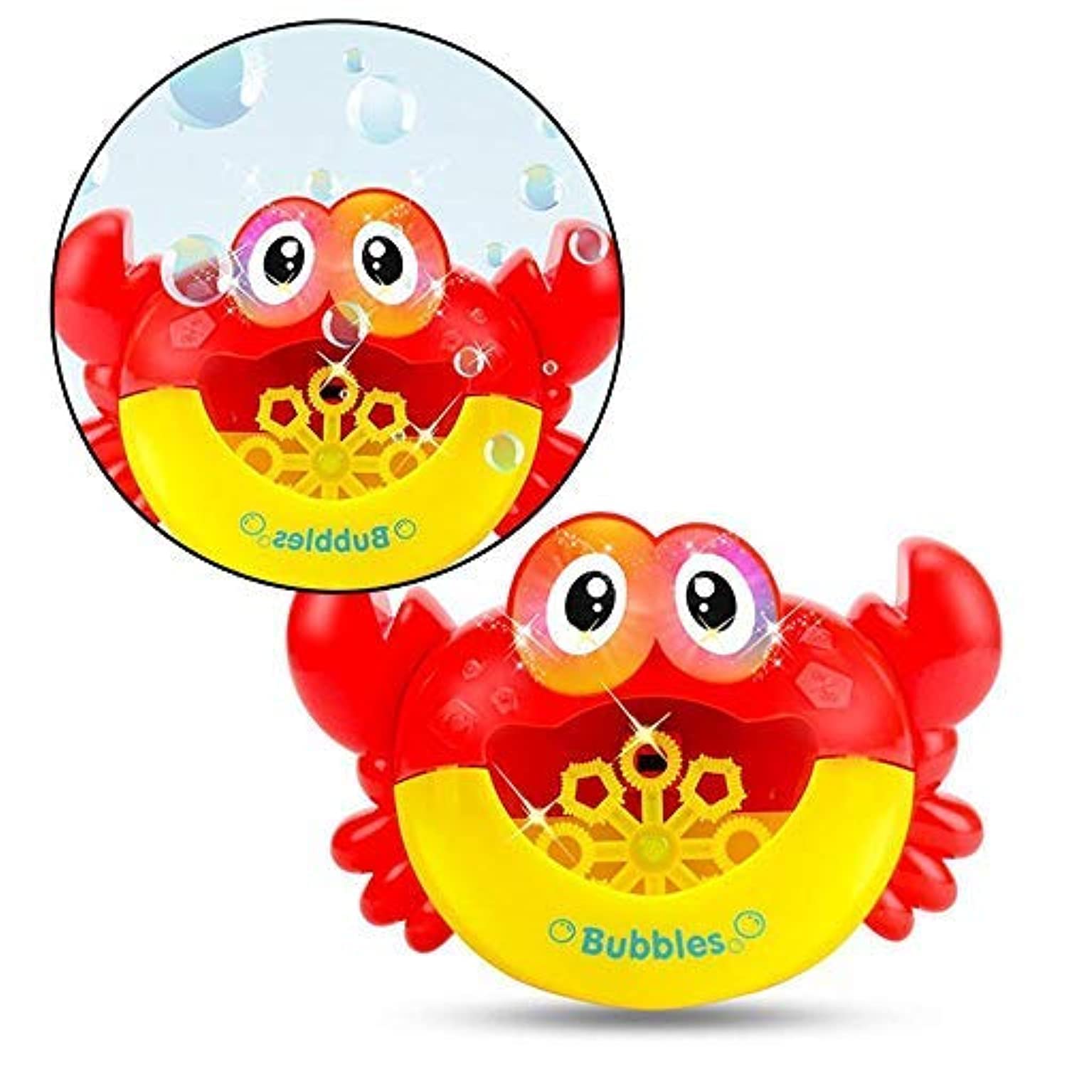 Baby Bath Bubble Machine, Lesgos Crab Automatic Bubble Maker With 12 Music Baby Fun Shower Toys For Kids, Boys, Girls