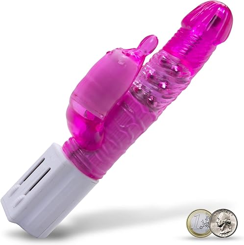 Miniatura 3 de LeLuv Conejo Vibrador Toadstool Tip Eje Remolino Silencioso Rosa