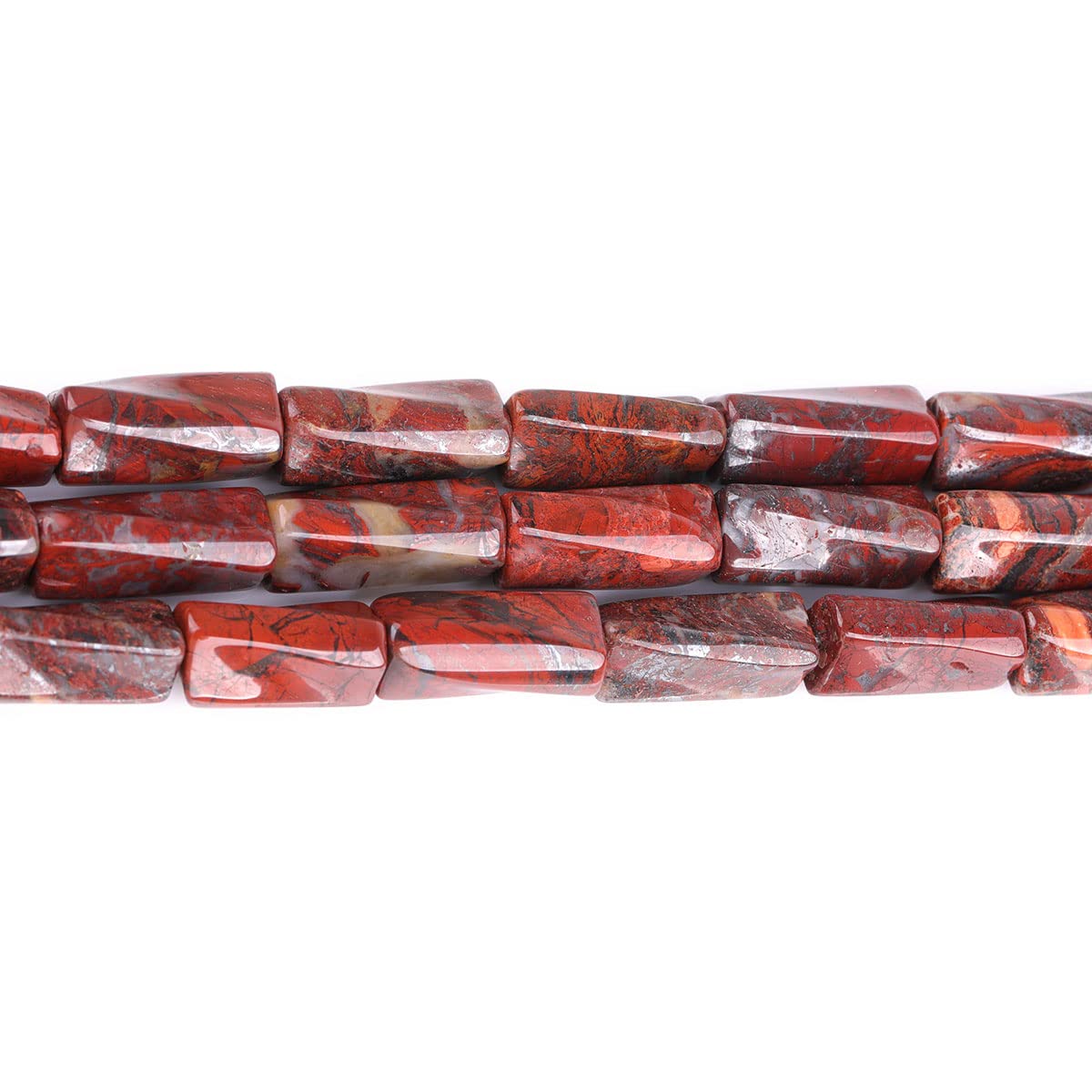Natural Red Flowe Agate Gemstone 9x20mm Twisted Column Loose Beads for Jewellery Making DIY Bracelet Necklace Crafts 15'' - Image 2