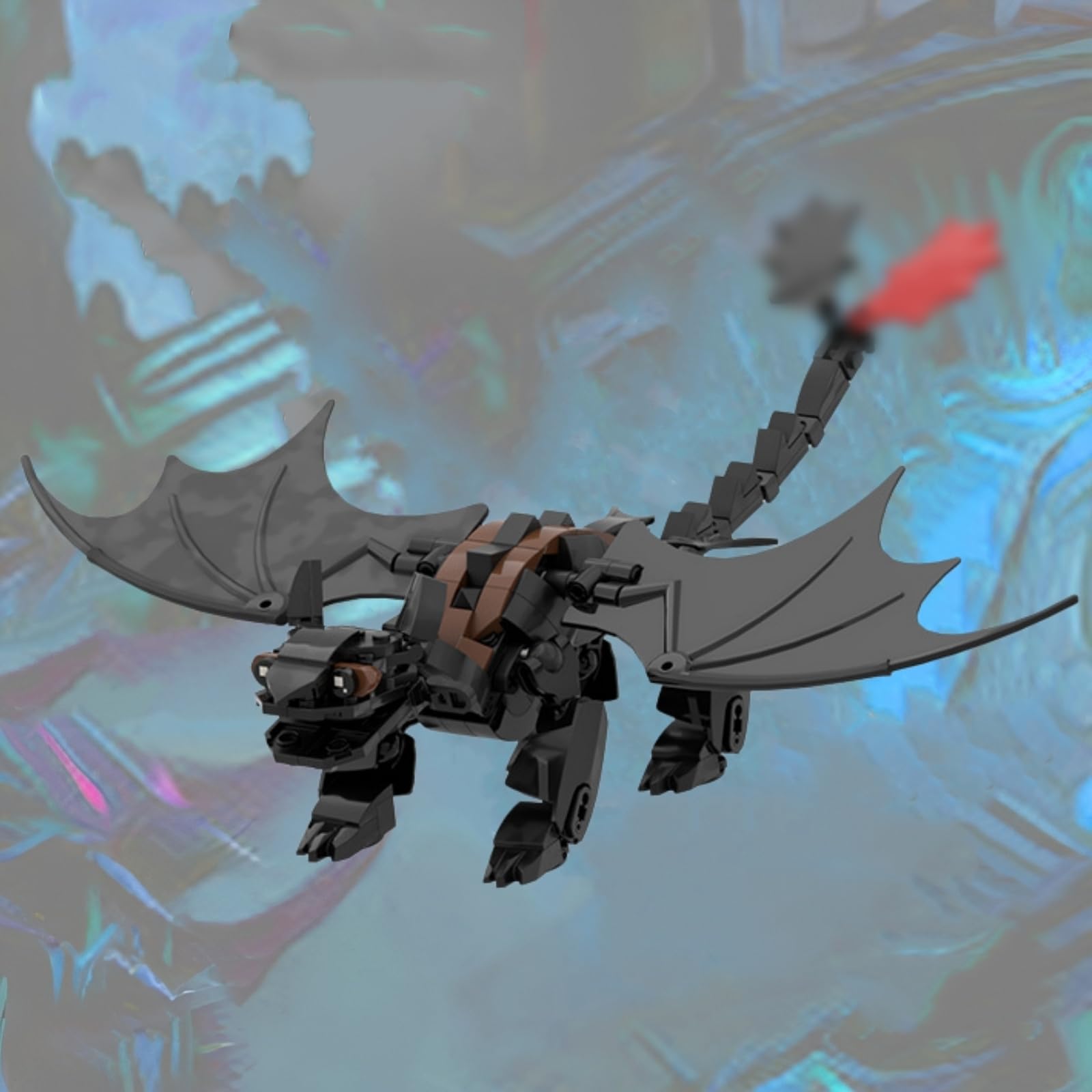 Night Black Dragon Building Blocks Set, 238 PCS Night Toothless Dragon Building Kits, MOC Animal Bricks Toy - Image 2