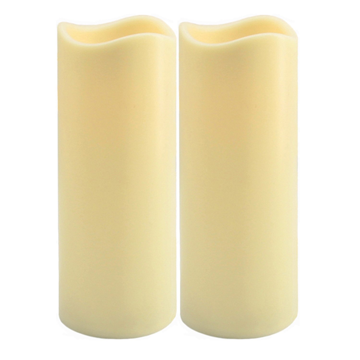 THi Flameless Candles Flickering (2 Pack) Led Pillar Candles Battery Operated Plastic Candles for Home Decor&Weddings Ivory 3