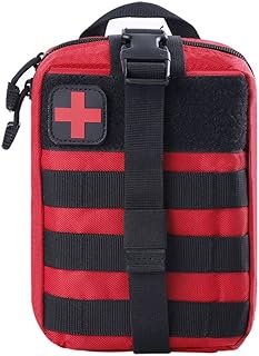 SzBlaze Tactical Molle Medical Pouch EMT First Aid Bag Rip-Away Utility (Bag Only) for Outdoor Hiking Camping (Red)