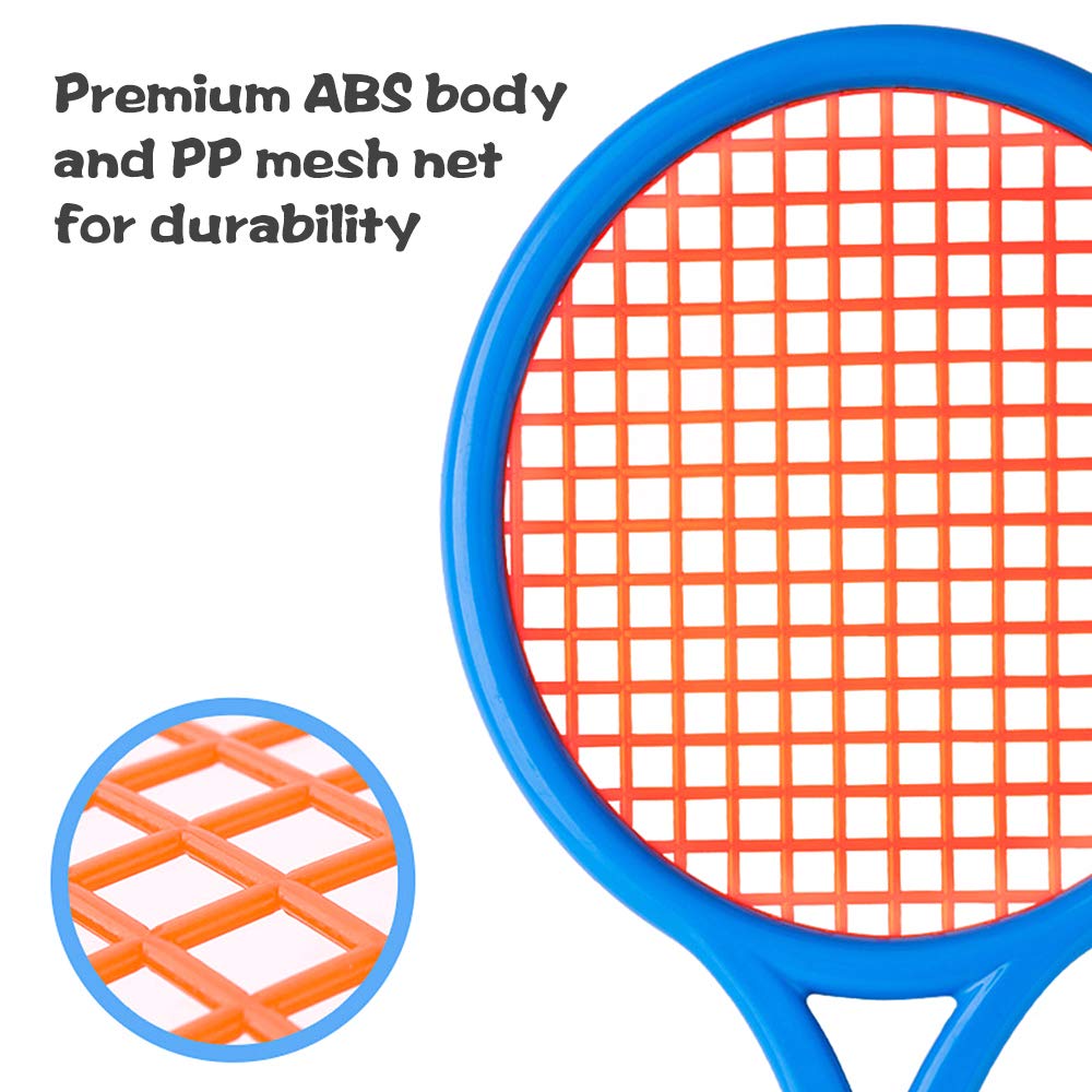 Set di racchette da tennis per bambini, divertente, con palline, per casa, giardino, spiaggia, scuola, allenamento sportivo