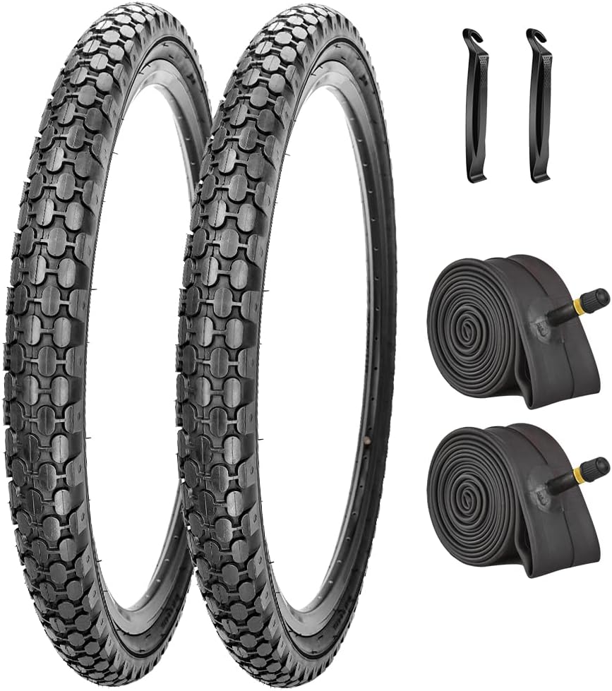 2 Pack Bike Tires,24"x2.125" Beach Cruiser Tires,Replacement Bicycle Tire, White Side Wall Beach