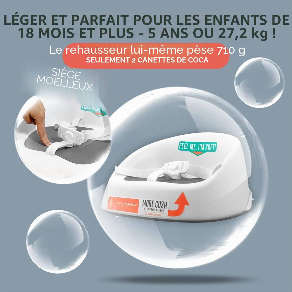 PRINCE LIONHEART boosterSQUISH Rehausseur de Siège Gris Galactique
