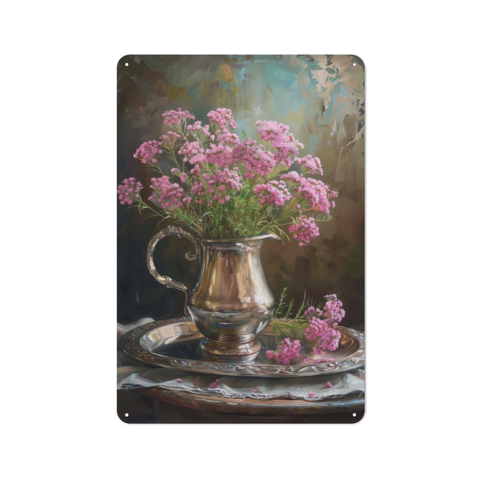 Silver Pitcher Classic Metal Wall Decor 30x20cm, Metal Wall Plaque for Office, Study, Studio Or Hallway