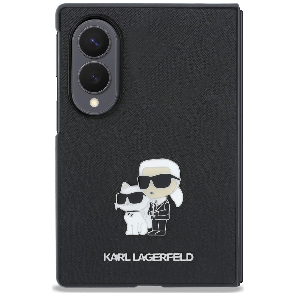 CG MOBILE Karl Lagerfeld Saffiano Karl&Choupette Pin - Custodia per Samsung Galaxy Z Fold8 (nero)
