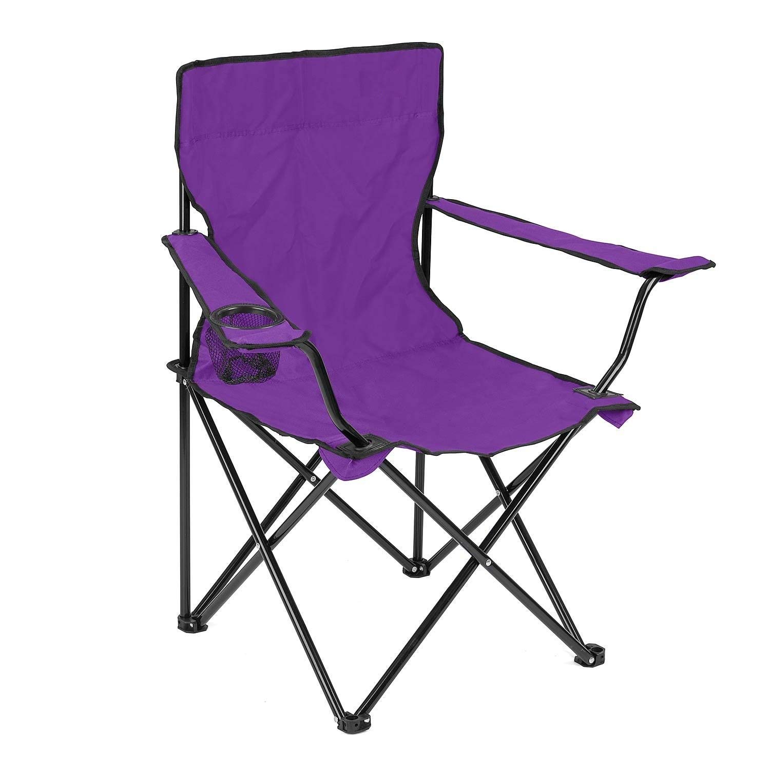 KINZILLA Folding Outdoor Camping Beach Chair with Carry Bag Portable Fishing Chair with arm Rest and Cup Holder Garden Chair for Camp/Hiking/Picnic(Multicolour)-image-9