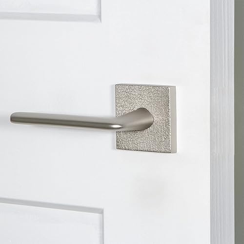 Miniatura 2 de Viaggio Quadrato - Roseta de piel doble con palanca Brezza en níquel satinado