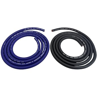 Sky High Car Audio 1/0 to Dual 4 Gauge Premium CCA Dual Amp Kit, Complete Amplifier Wiring Kit with ANL Fuse Block, RCA Cables Blue/Black