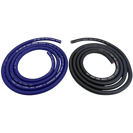 Sky High Car Audio 1/0 to Dual 4 Gauge Premium CCA Dual Amp Kit, Complete Amplifier Wiring Kit with ANL Fuse Block, RCA Cables Blue/Black