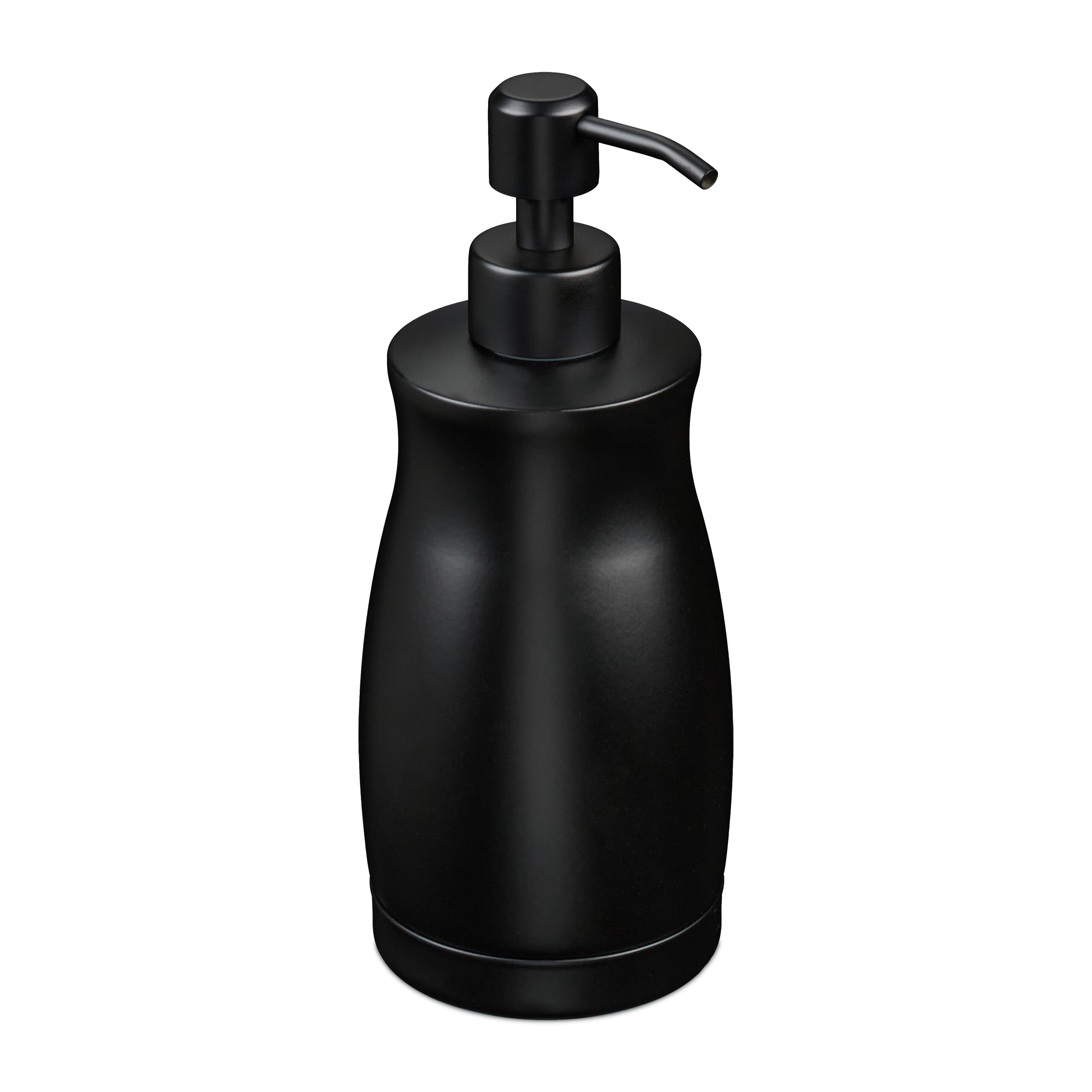 Relaxdays Soap Dispenser, 400 ml, Stainless Steel, Refillable, Detergent & Shower Gel, Bathroom & Kitchen, Pump, Black