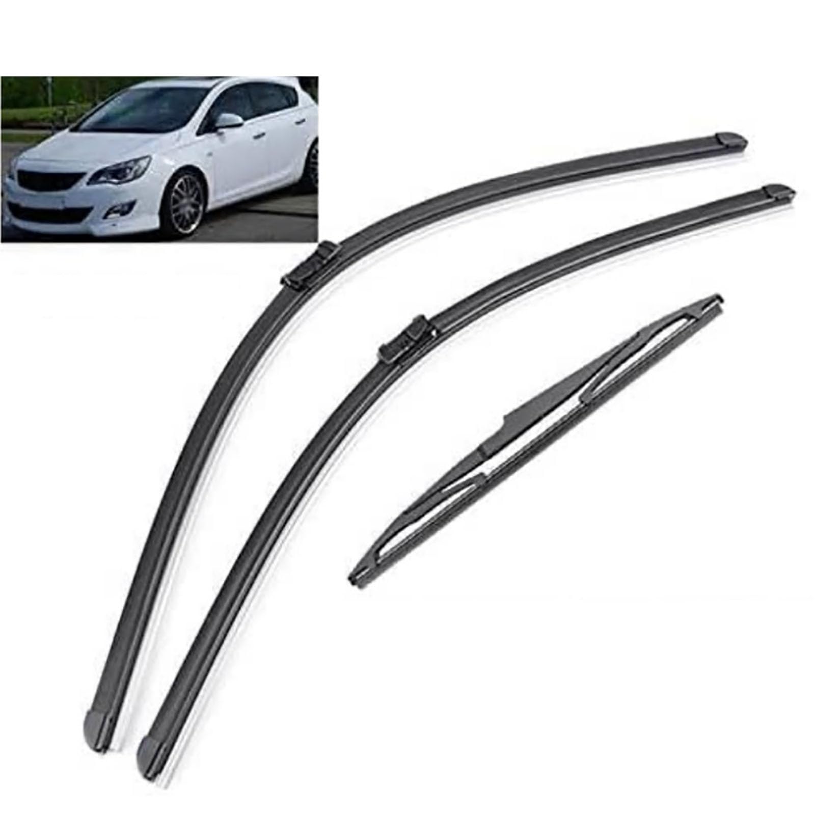 Do Opel Astra J 2009-2015 GTC 2011-2016, pióra wycieraczek do przedniej i tylnej szyby przedniej, tuning wycieraczek, zestaw zapasowych akcesoriów zewnętrznych