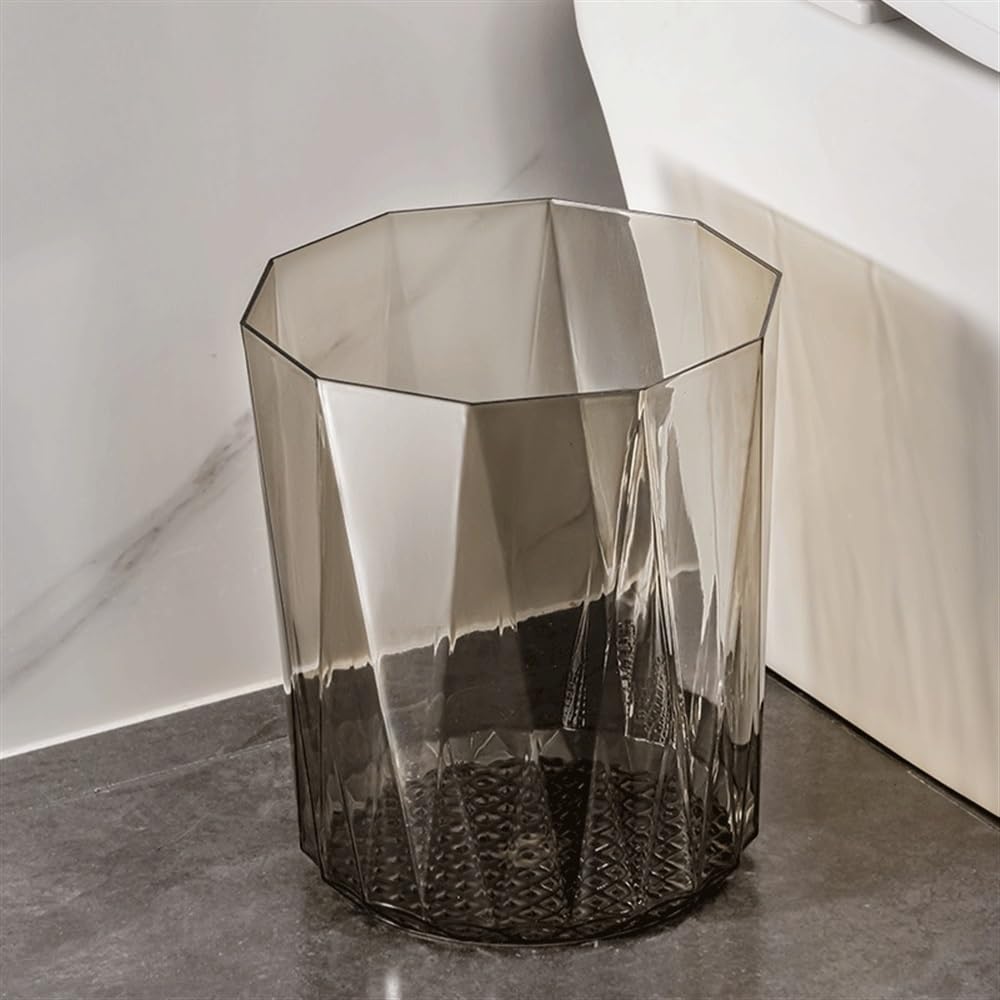 Bathroom Trash Can Trash Can Transparent Round Plastic Trash Can for Living Room Bedroom Trash Can for Bathroom Grey/Blue/Green Basurero Para Cocina(Blue)