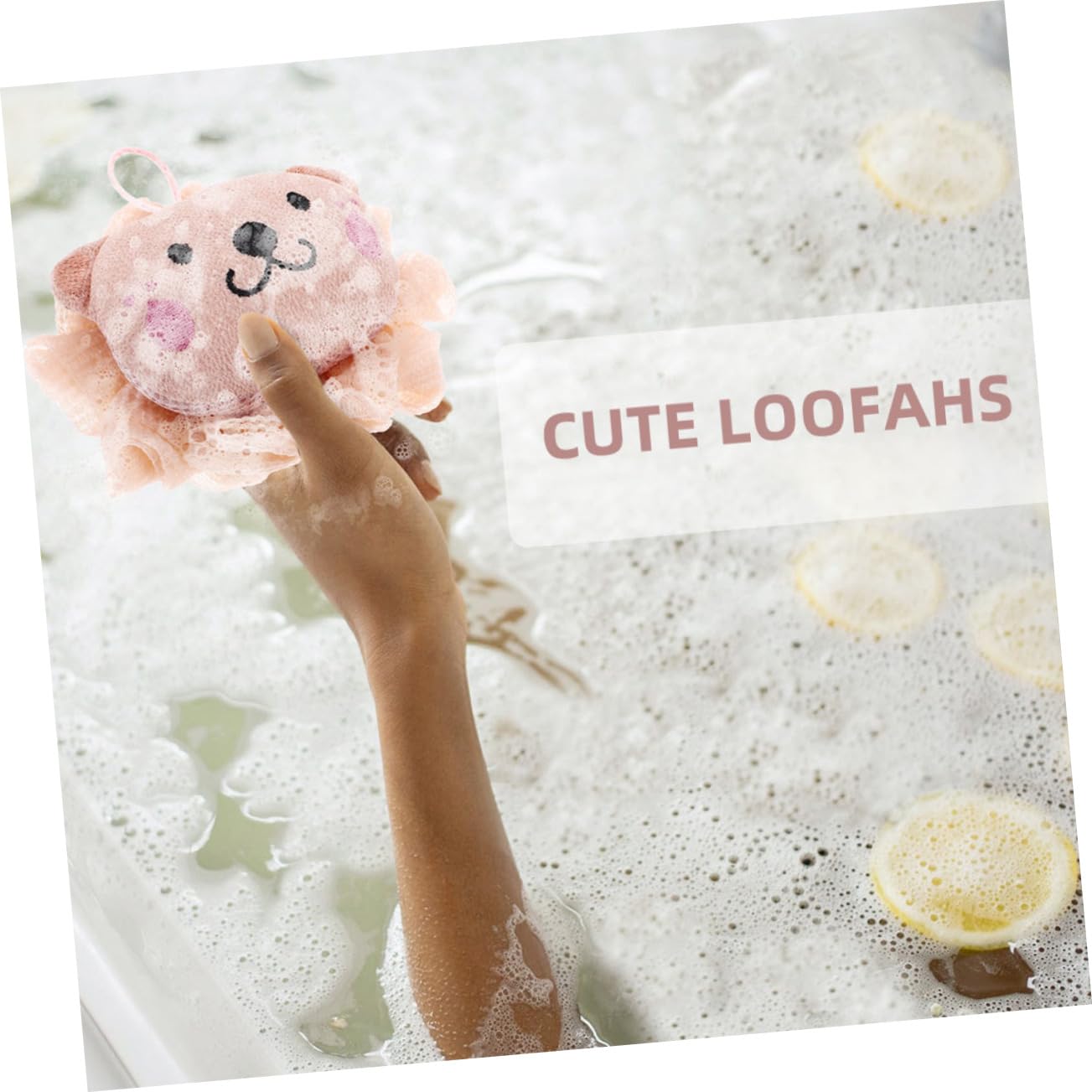 NULYLU 2pcs Cute Lion Bath Loofahs for Durable Cartoon Sponge Body Scrubber Easy to Use Mesh Shower Balls for Boys