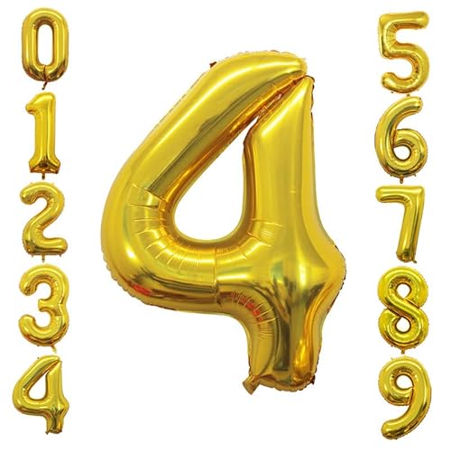 Goer 2 Pcs 42 Inch Gold Foil Balloons Number 4,Huge Number Balloons For 4Th 44Th Birthday Party Supplies Anniversary Decorations #TOP4