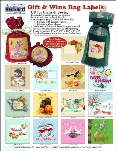 ScrapSMART - Gift & Wine Bag Labels - Software Collection - Jpeg, PDF & MS Word files for Mac [Download]