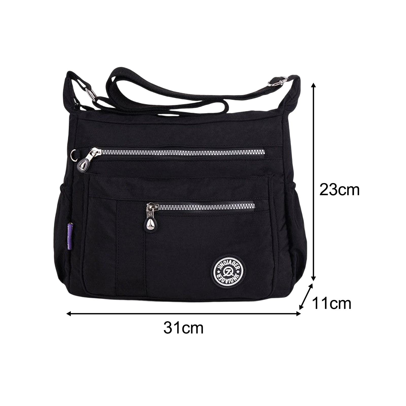 Umhängetasche für Umhängetasche Damen Handtasche Achseltasche Reißverschluss Einkaufstasche Geräumige Lässige Einkaufstasche für den, Schwarz