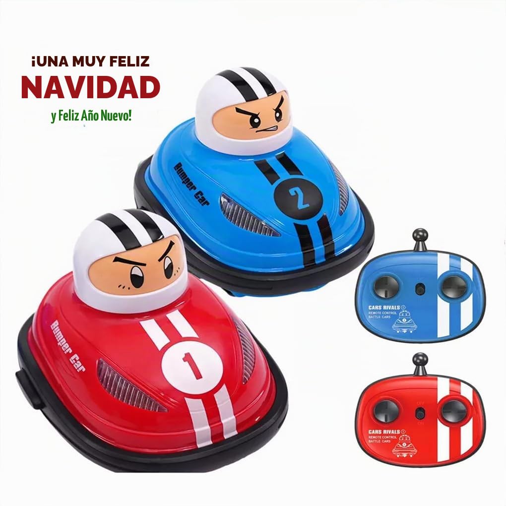 Juego de Coches de Juguete con Control Remoto, duelos Parachoques para Carreras rápido, Juega Cabeza A Cabeza, Pelea con un Amigo y Juega para Ganar