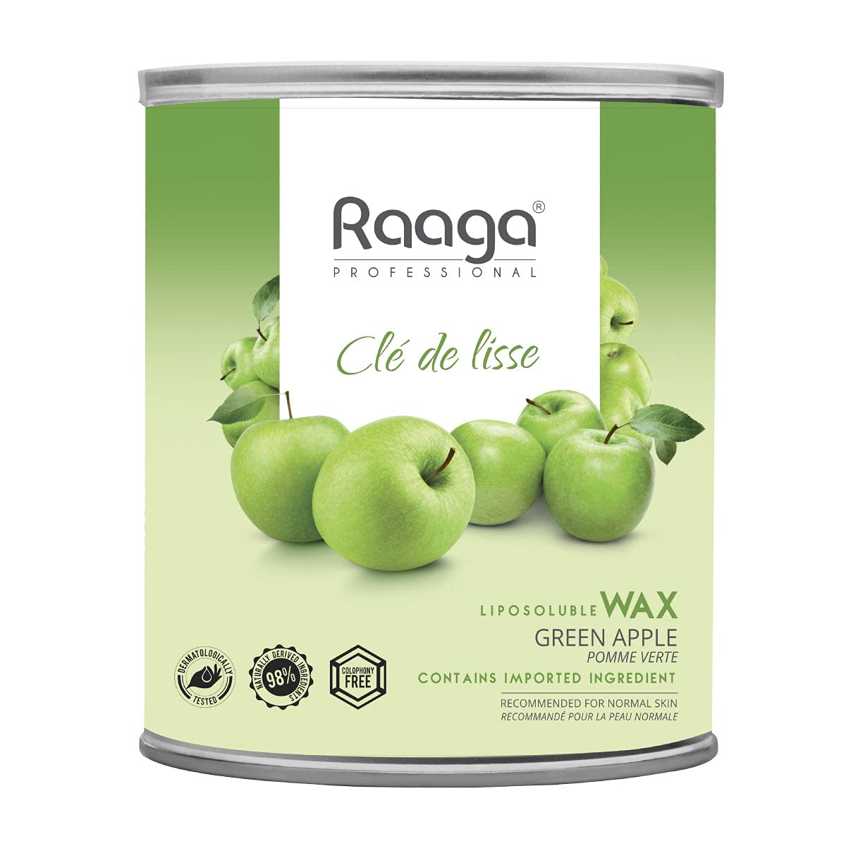 Raaga Professional Liposoluble Wax, Green Apple, 800 ml