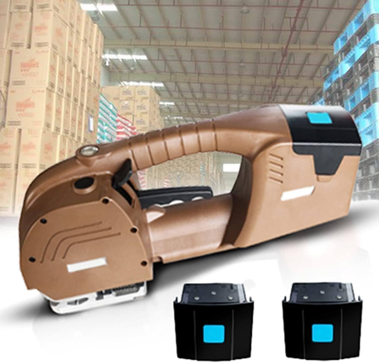 Strumento elettrico per cinghie in PET PP da 12-19 mm, Reggiatrice automatica per saldatura a caldo, Alimentato a batteria per imballaggio, portatile per imballaggi di scatole di pallet