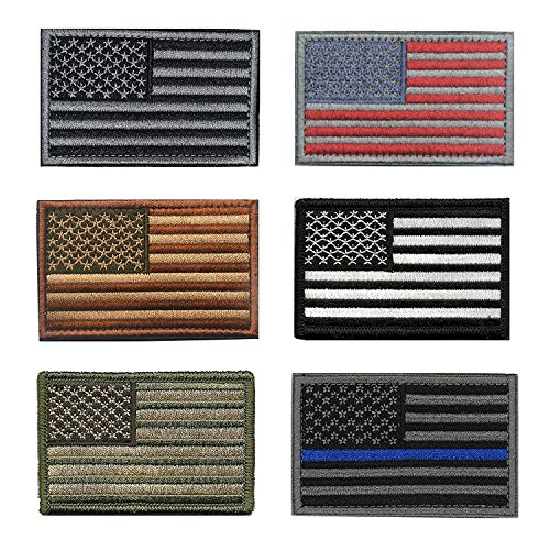Prohouse 6 Pieces Tactical USA Flag Patch American US United States of America Military Morale Patches