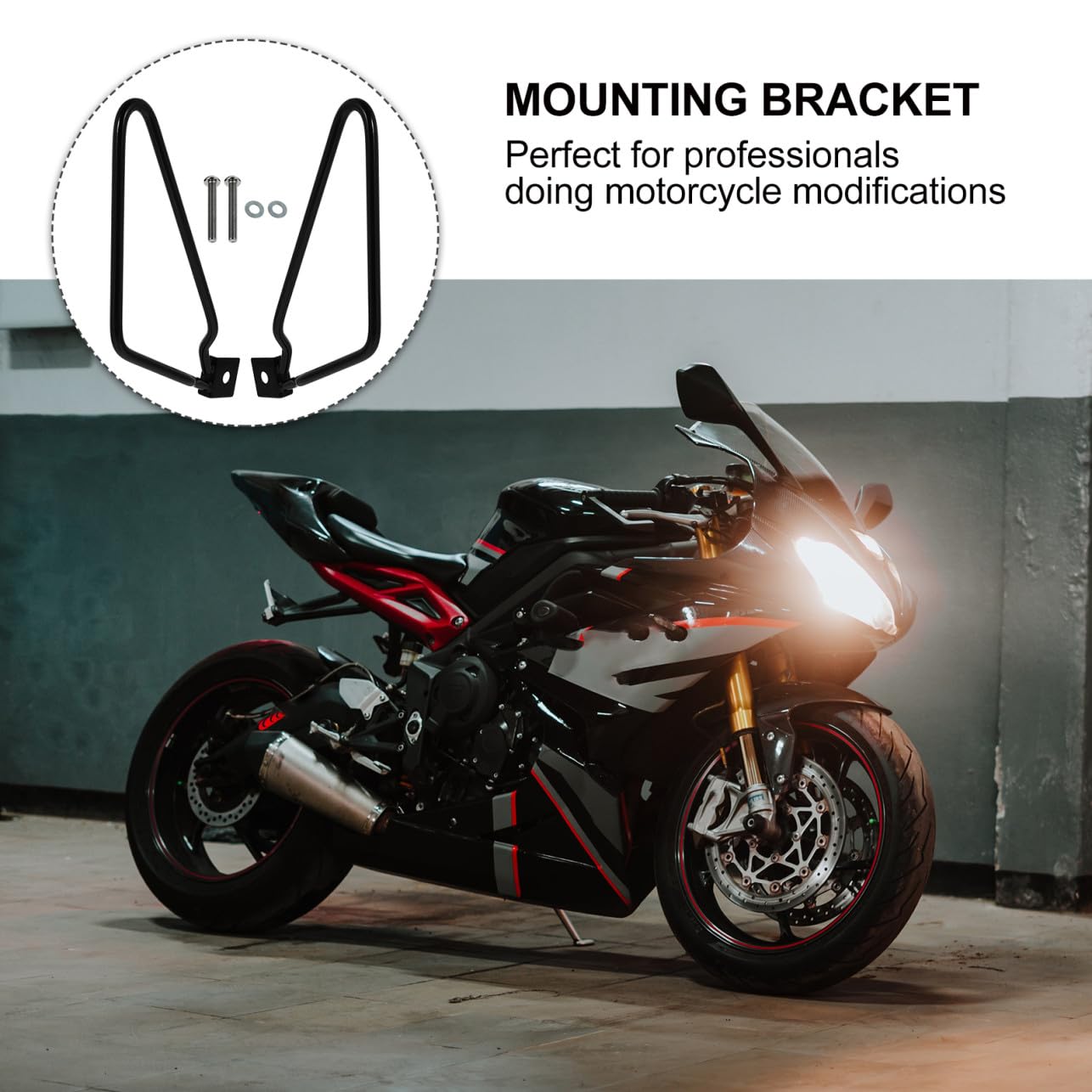 UPKOCH Supporto Per Borsa Laterale in Metallo Per Moto Cruiser 883, Set, Resistente e Leggero, Accessorio Per Borse Da Viaggio, Facile Installazione, Adatto a Motociclisti Esperti