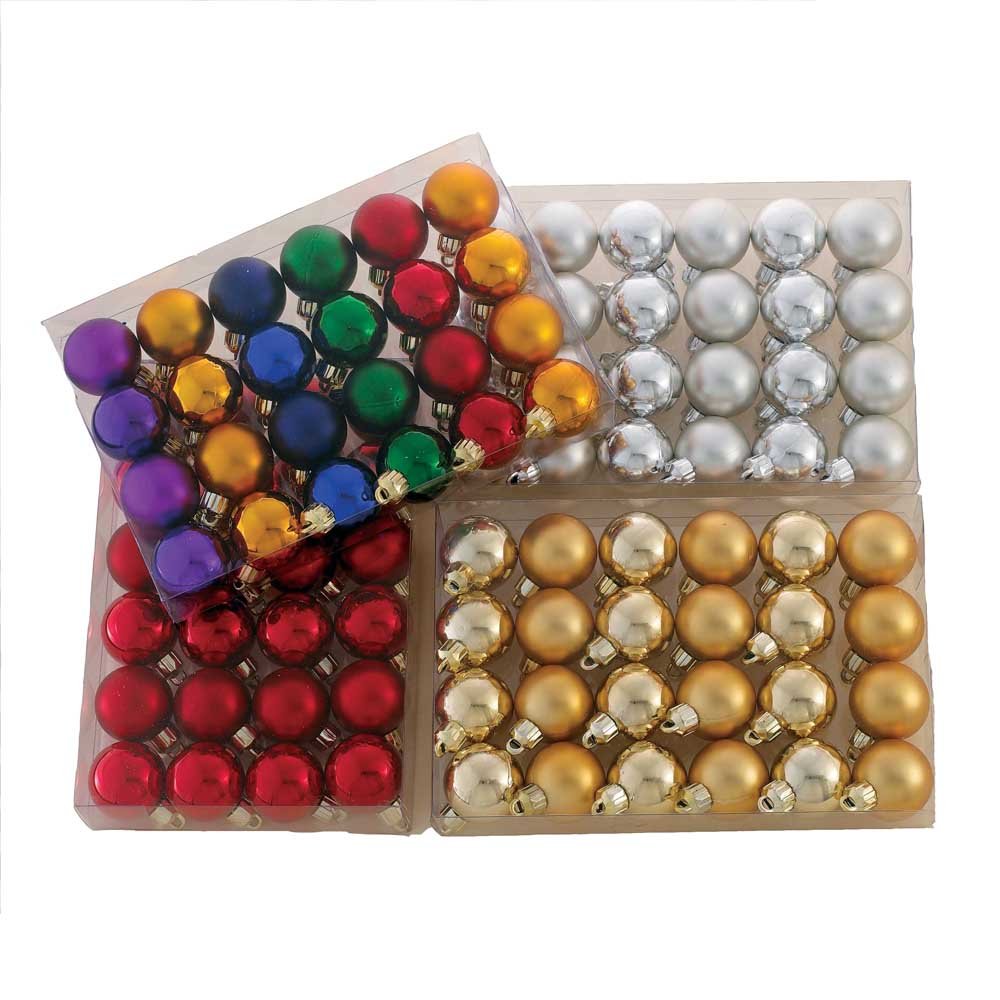 Balles incassables Kurt Adler 30mm suspension sapin Noël lot de 24