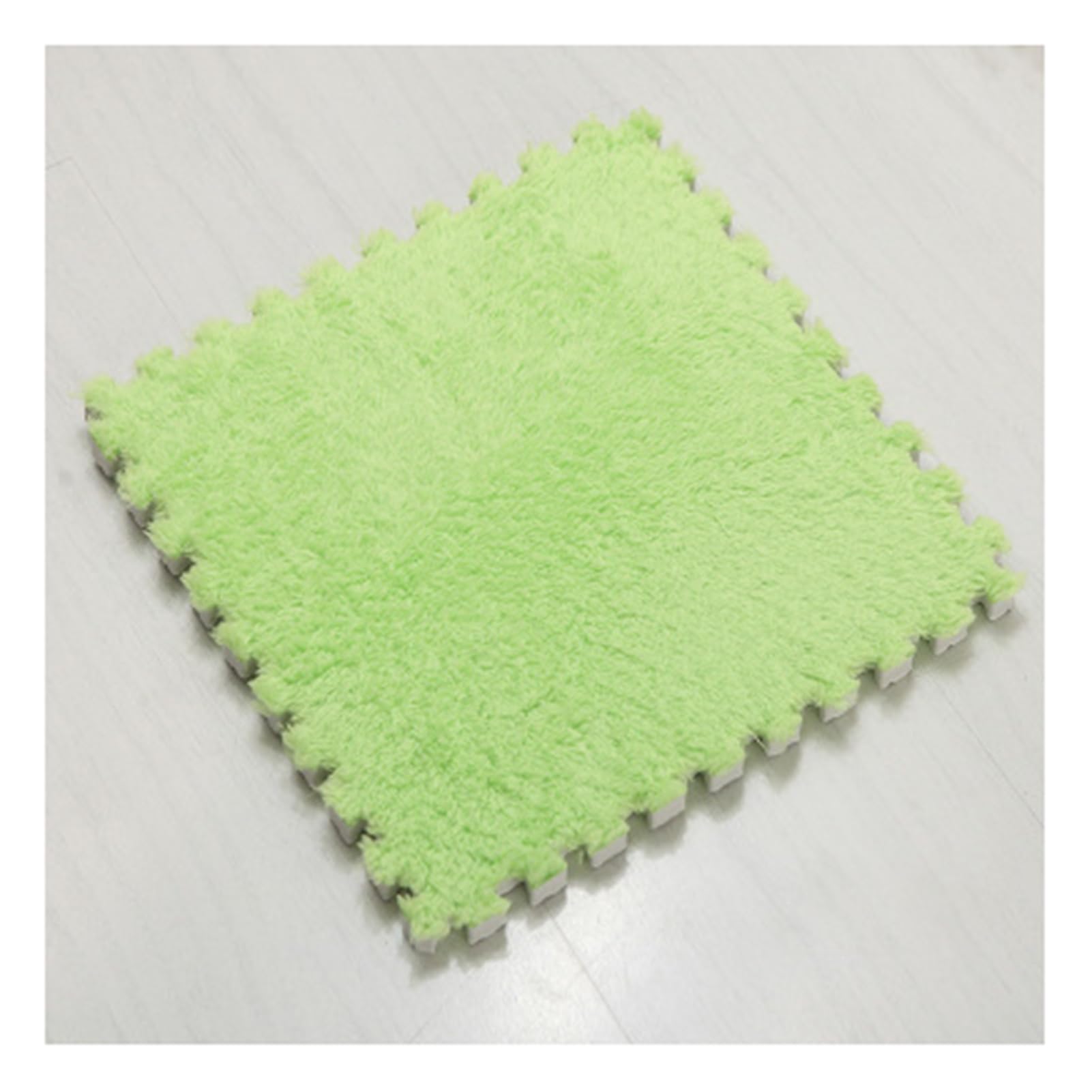Lot de 12 Dalles de Moquette emboîtables, Tapis en Mousse 12 x 12 Pouces, Tapis Moelleux, Dalles de Sol, Tapis de Jeu Puzzle pour la Maison, Le Salon, la Chambre à Coucher (Couleur : Vert)