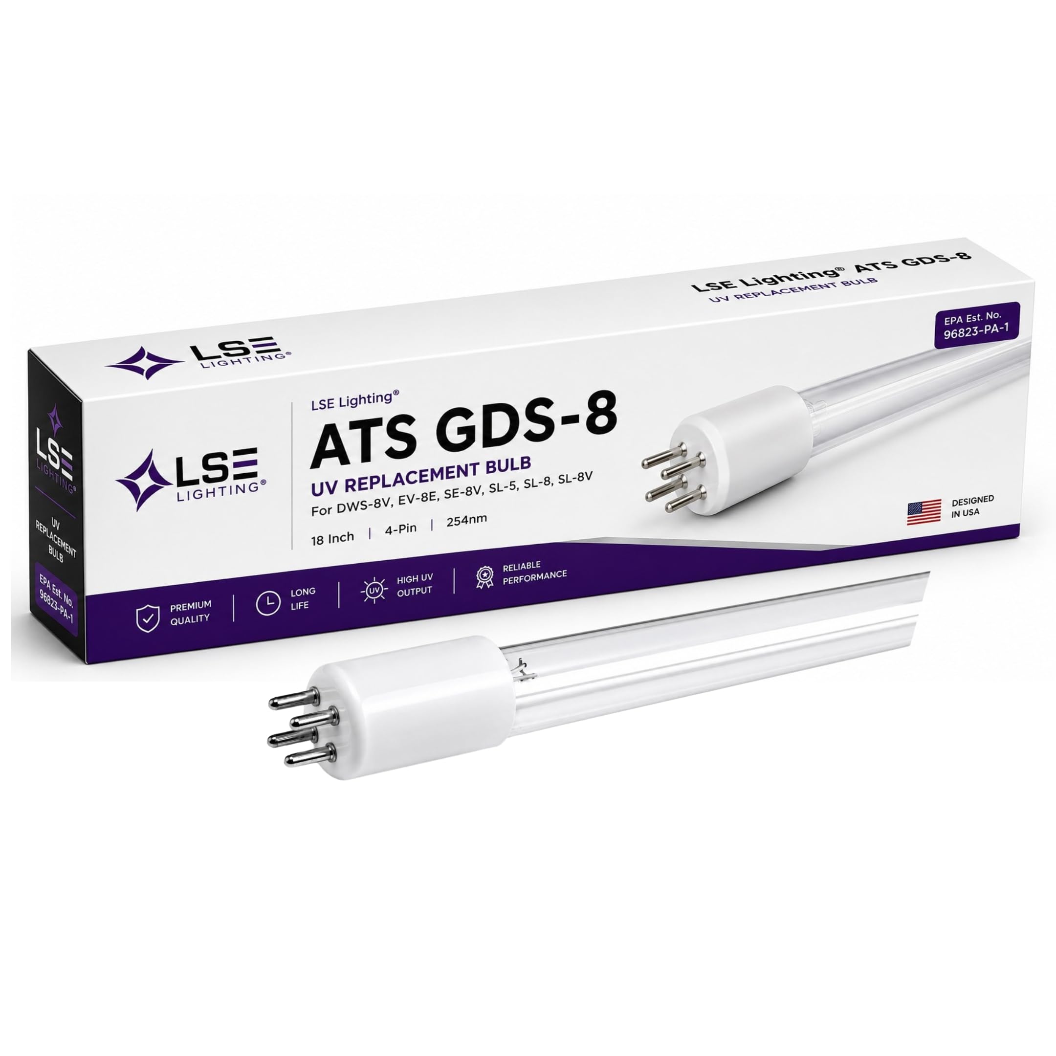 Amazon.com: LSE Lighting ATS GDS-8 18-Inch 4-Pin 254nm UV