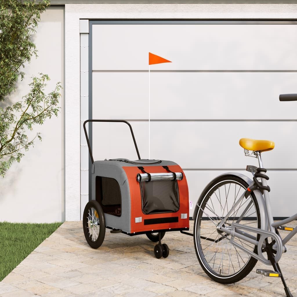 Pet Bike Trailer for Small Dogs, Weatherproof & Collapsible Design with Breathable Mesh, Reflective Safety Features for Cycling Trips