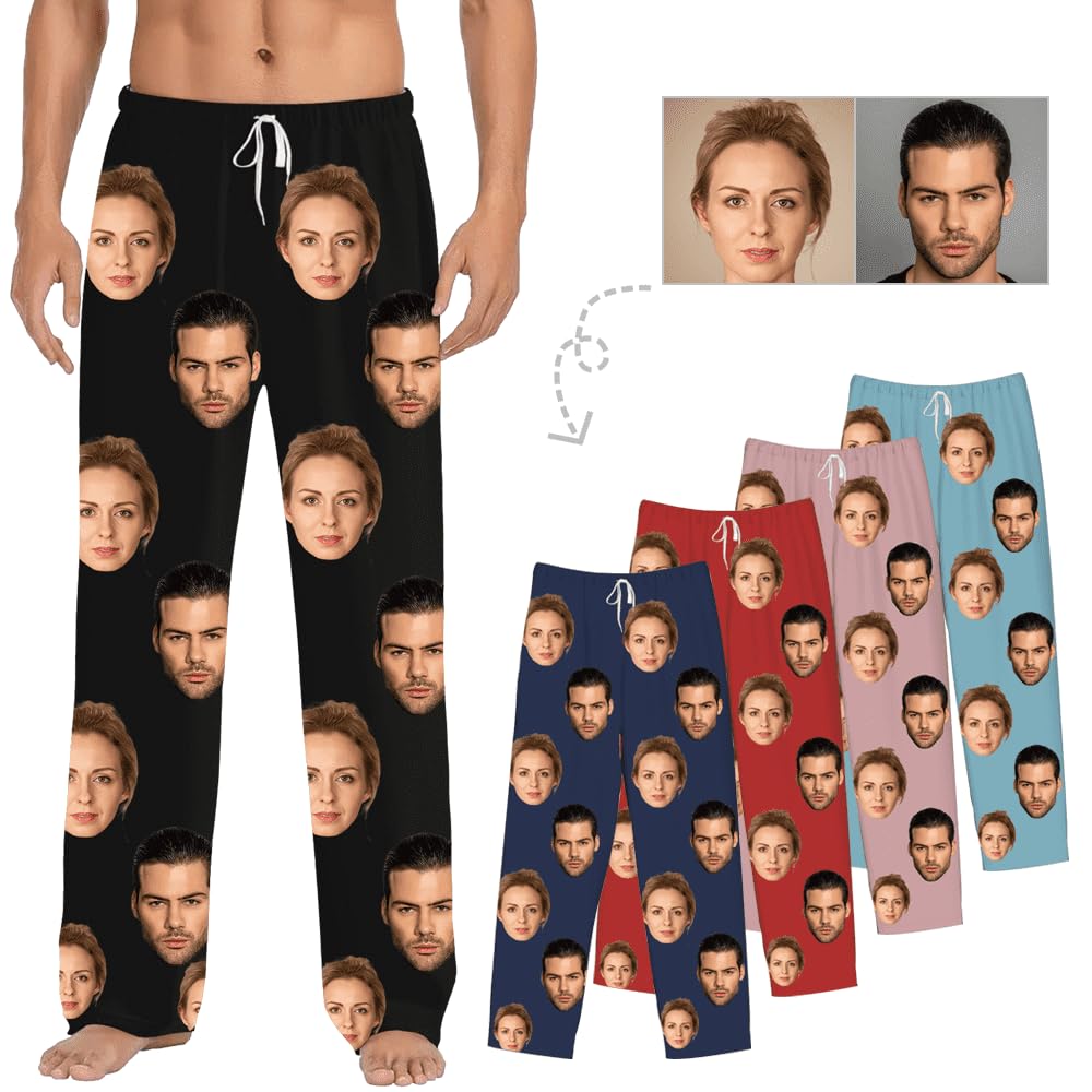 Custom Pajama Pants for Men, Customized Gifts for Husband Boyfrined Dad Mom Wife Husband Birthday Anniversary