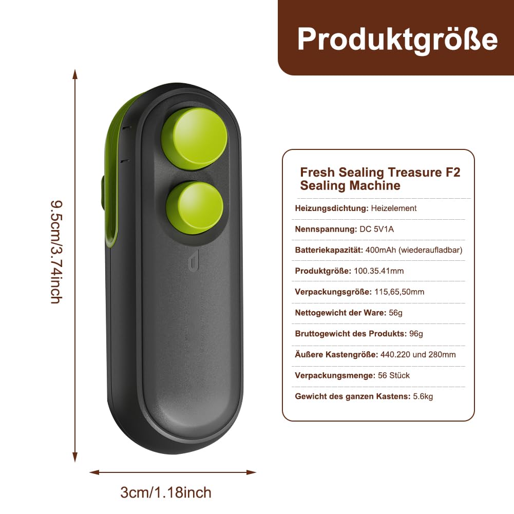 2 Mini Saldatrici Portatili Per Sacchetti - Sigillatrice E Taglia Per Snack Con Ricarica USB-C - Foto 12