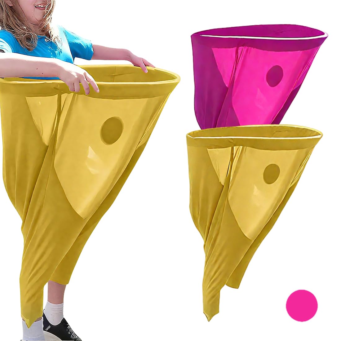 EIHI Oma-Hosen-Spiel, Riesiges Oma-Hosen-Gartenspiel, Lustiges elastisches Sackrennen-Gartenspiel, Springhosen-Sportfest für Familienfeiern im Freien（2 Hosen + 4 Bälle + 1 Luftpumpe）