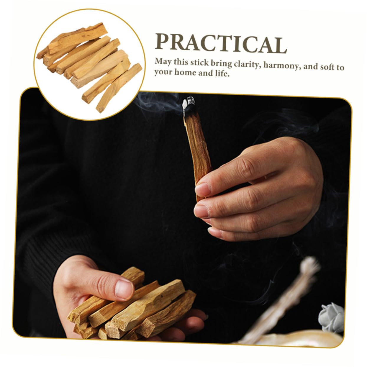 10 Piezas Unidades Varillas de Incienso Natural de Madera Purificadora para Aromaterapia y Limpiador para Hogar Relajante para Yoga y Interiores