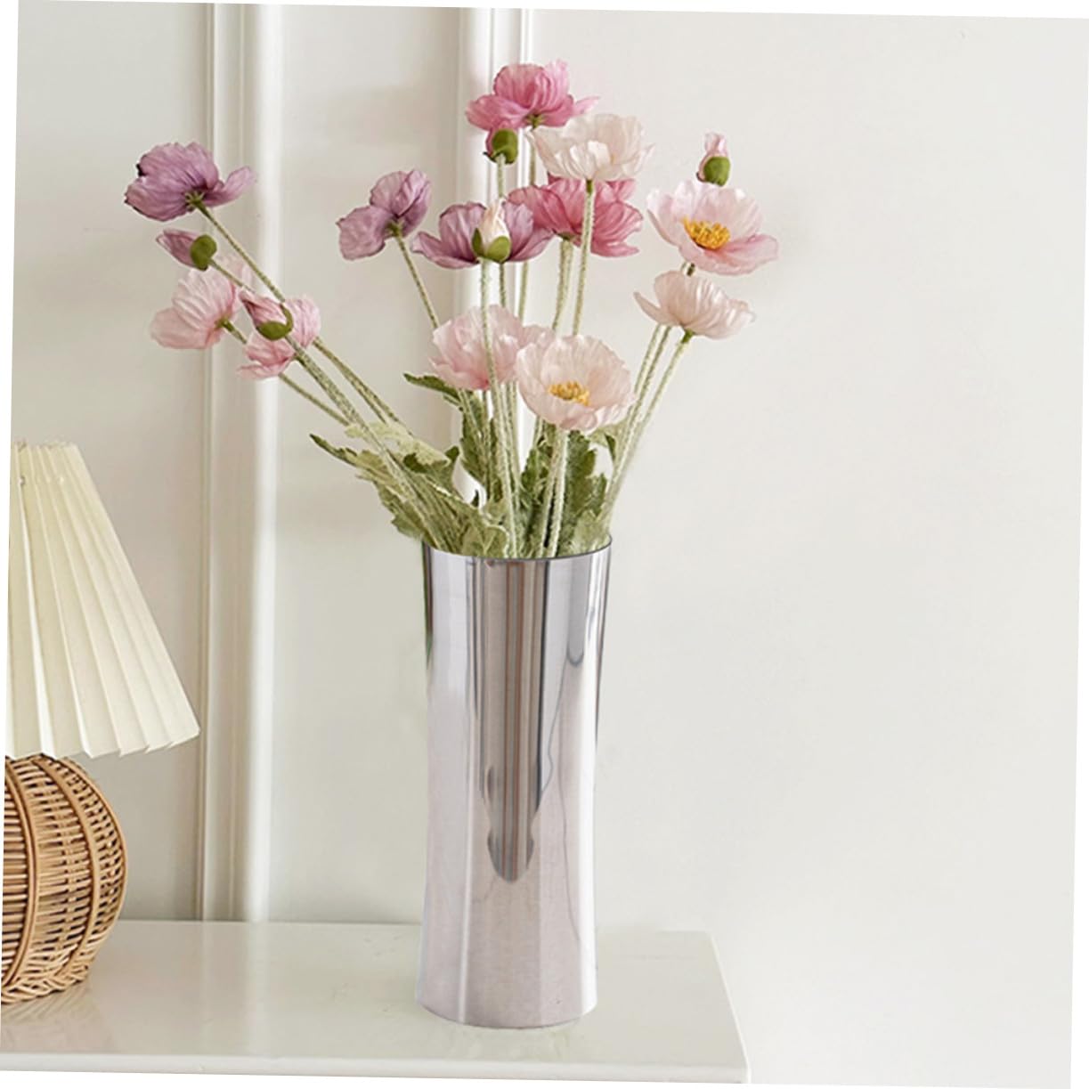 Gatuida Tischvase Aus Edelstahl Moderne Metall-blumenvase Für Wohnzimmer Esstisch Bücherregal-dekor Kleine Blumenvase Für Trockenblumen Und Blumensträuße