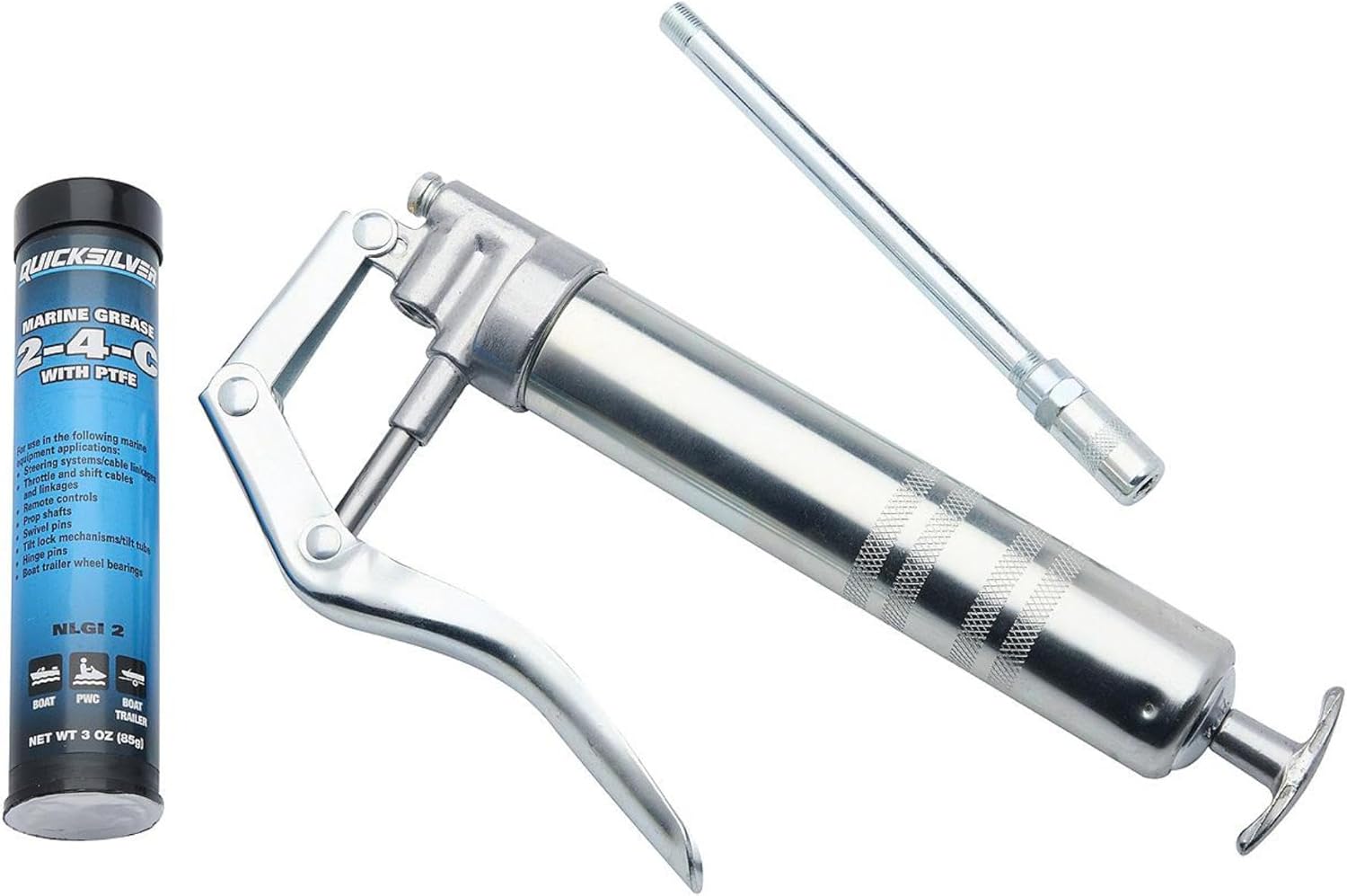 Quicksilver 74057Q5 2-4-C Marine Grease/Lubricant Gun with 3 oz Cartridge