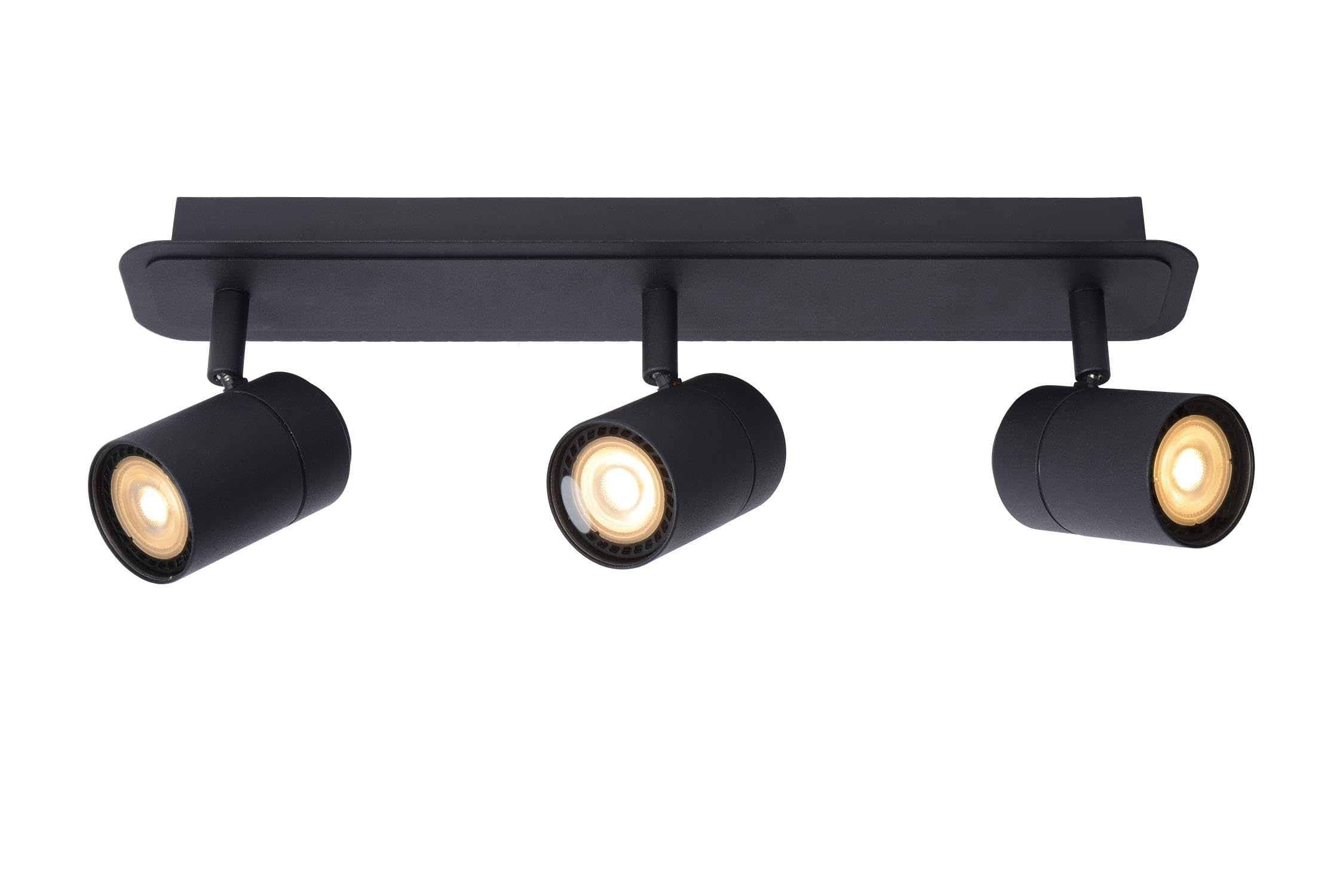 Lucide Black Lennert - Ceiling Spotlight Bathroom - Led Dim. - Gu10-3X5w 3000K - Ip44