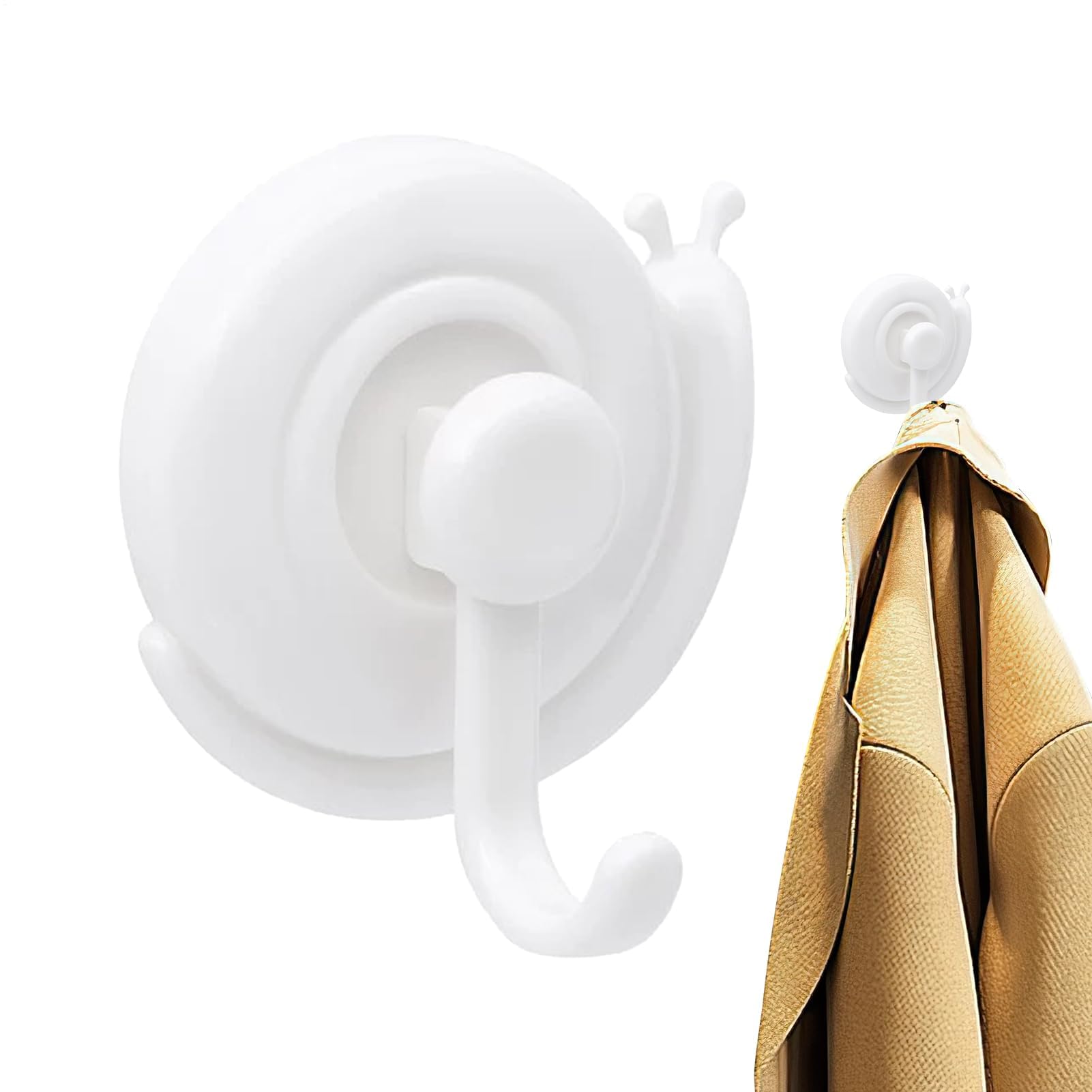 MRKU Coat Rack with Hooks Suction Cup,Snail Hanger,Heavy Duty Bathroom Accessories Towel