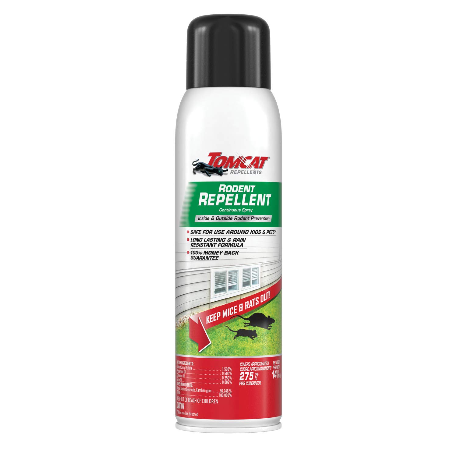 tomcat rodent repellent for indoor and outdoor mouse and rat prevention continuous spray 14 oz