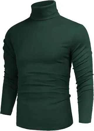 Poriff Men's Casual Slim Fit Basic Turtleneck Sweater
