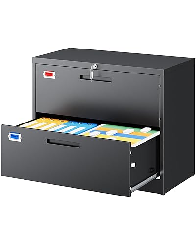 2 Drawer File Cabinet, Lateral Filing Cabinets for Home Office,