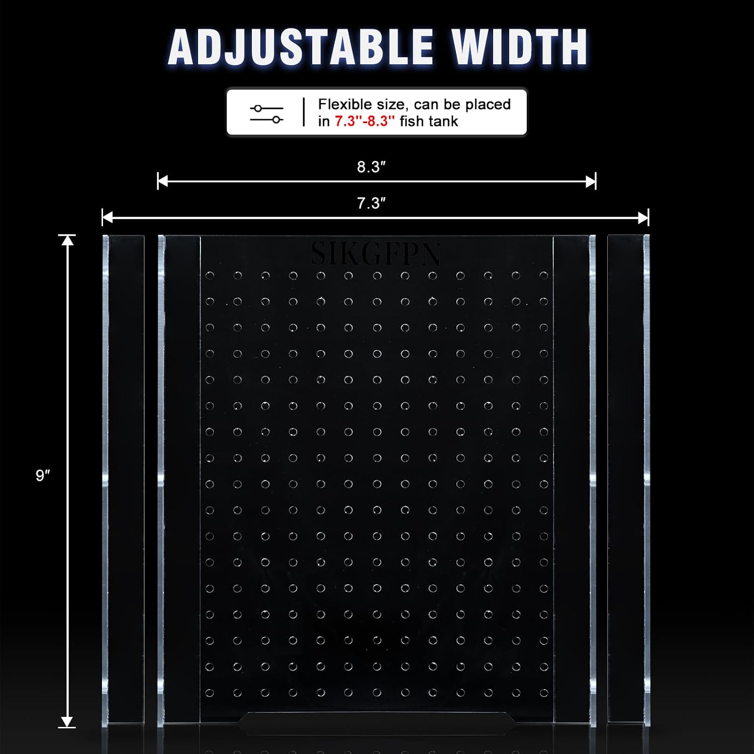 Acrylic Fish Tank Divider,5 Gallon Tank Divider,Adjustment Clear Fish Tank Separator Set with Suction Cups (5gal/5.5gallon)