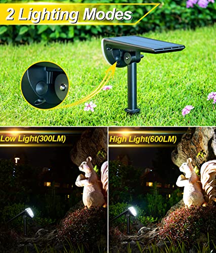 Roshwey Solar Spot Lights Outdoor - 600Lm Waterproof Landscape Spotlights For Decorative Lighting, Driveway Light, Pathway Spotlight, Garden, Courtyard, Backyard, Ground, Walkway (Cool White,2 Pack) #TOP2